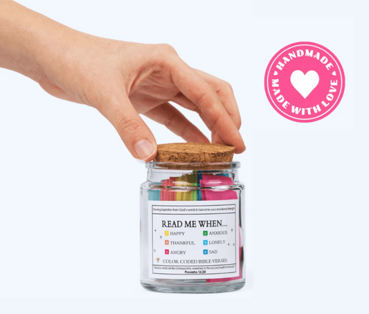 Handmade 90 Day Bible Verses Jar (Free Christian Gift Box)